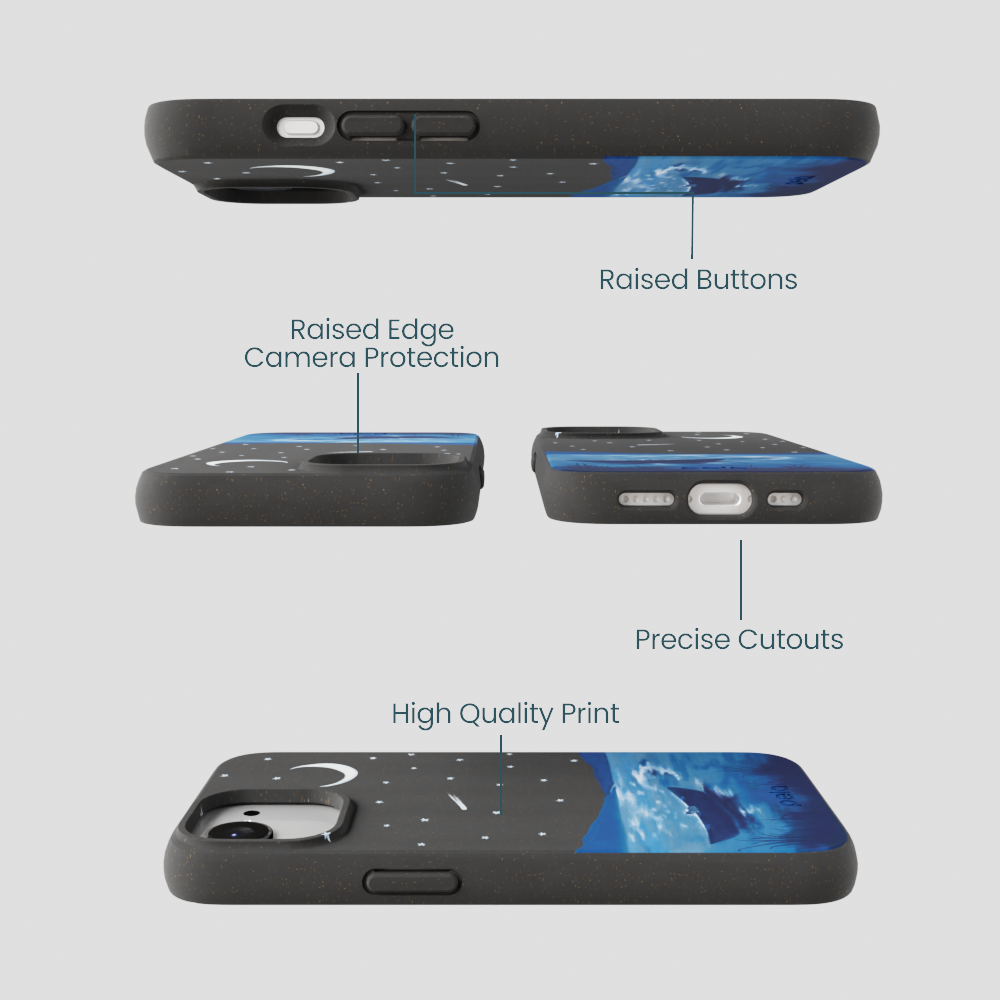 Black Moonlight Lake iPhone 16e/17e Case