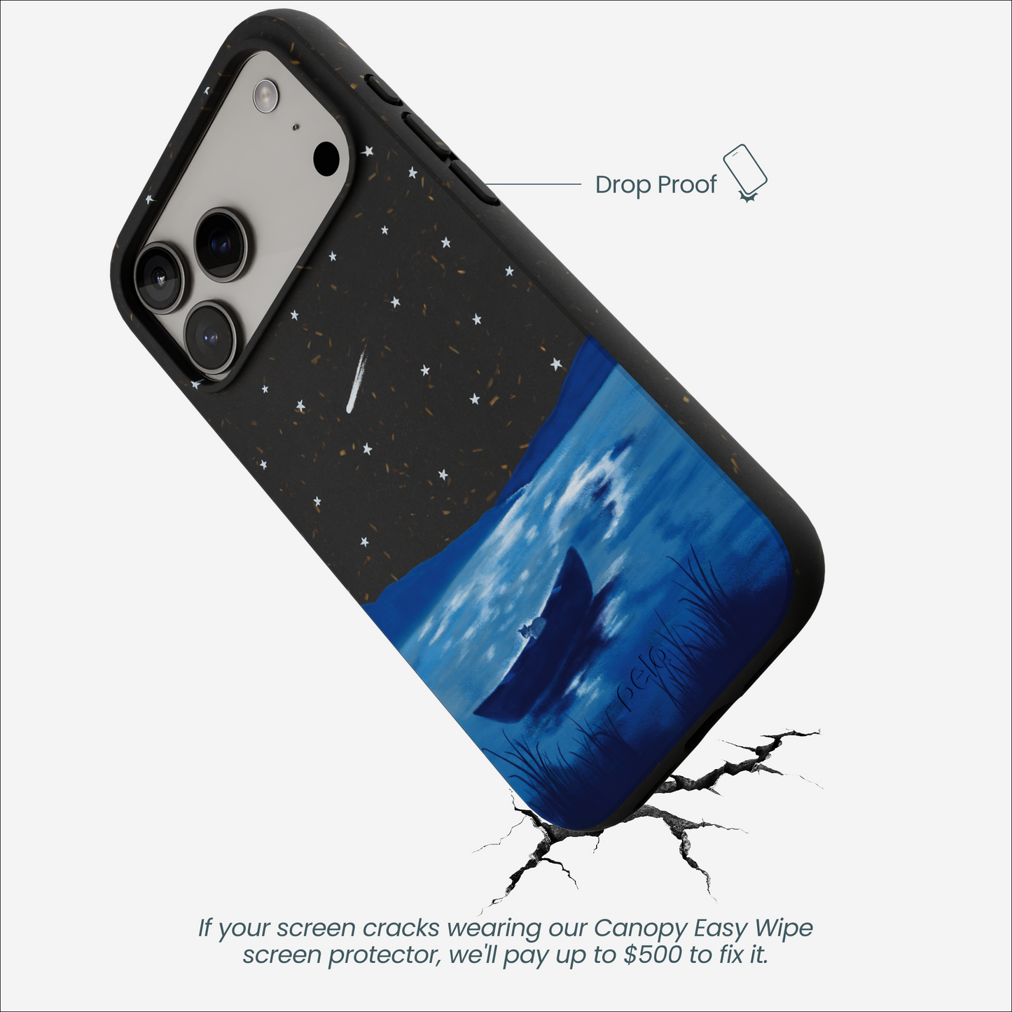 Black Moonlight Lake iPhone 17 Pro Max Case