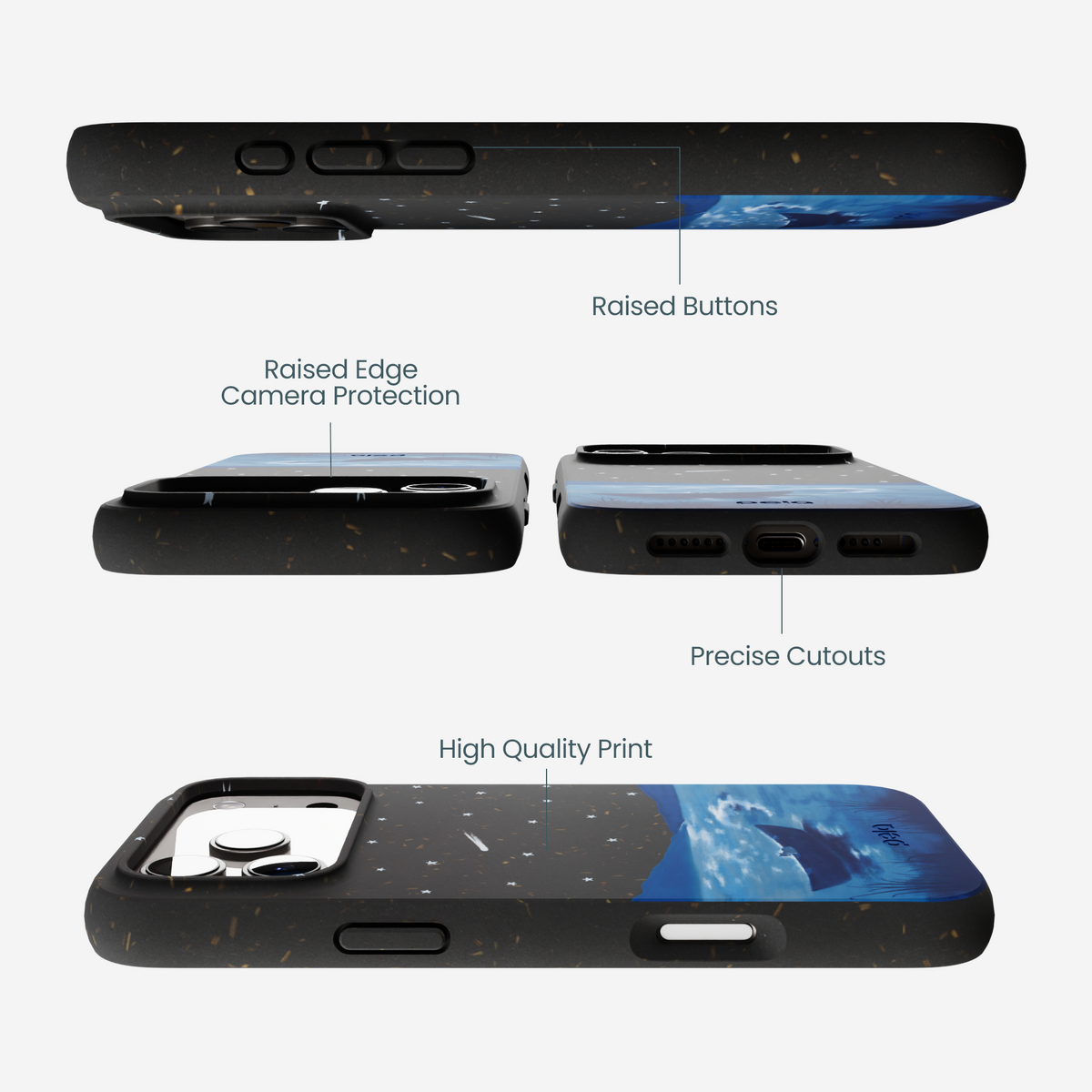 Black Moonlight Lake iPhone 17 Pro Max Case