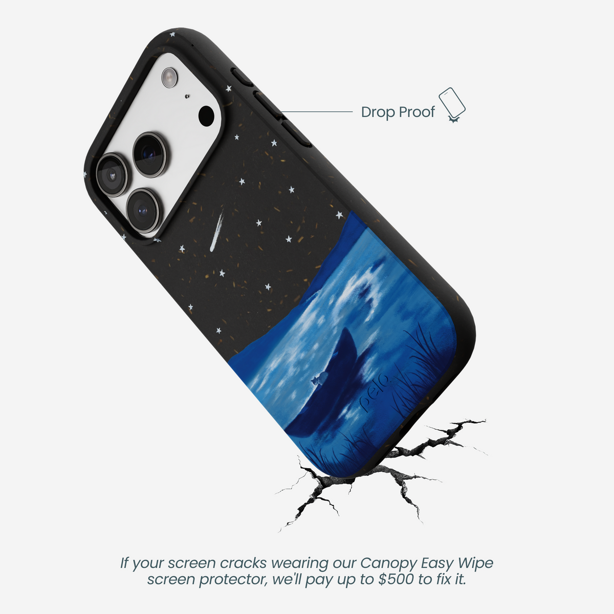 Black Moonlight Lake iPhone 17 Pro Case