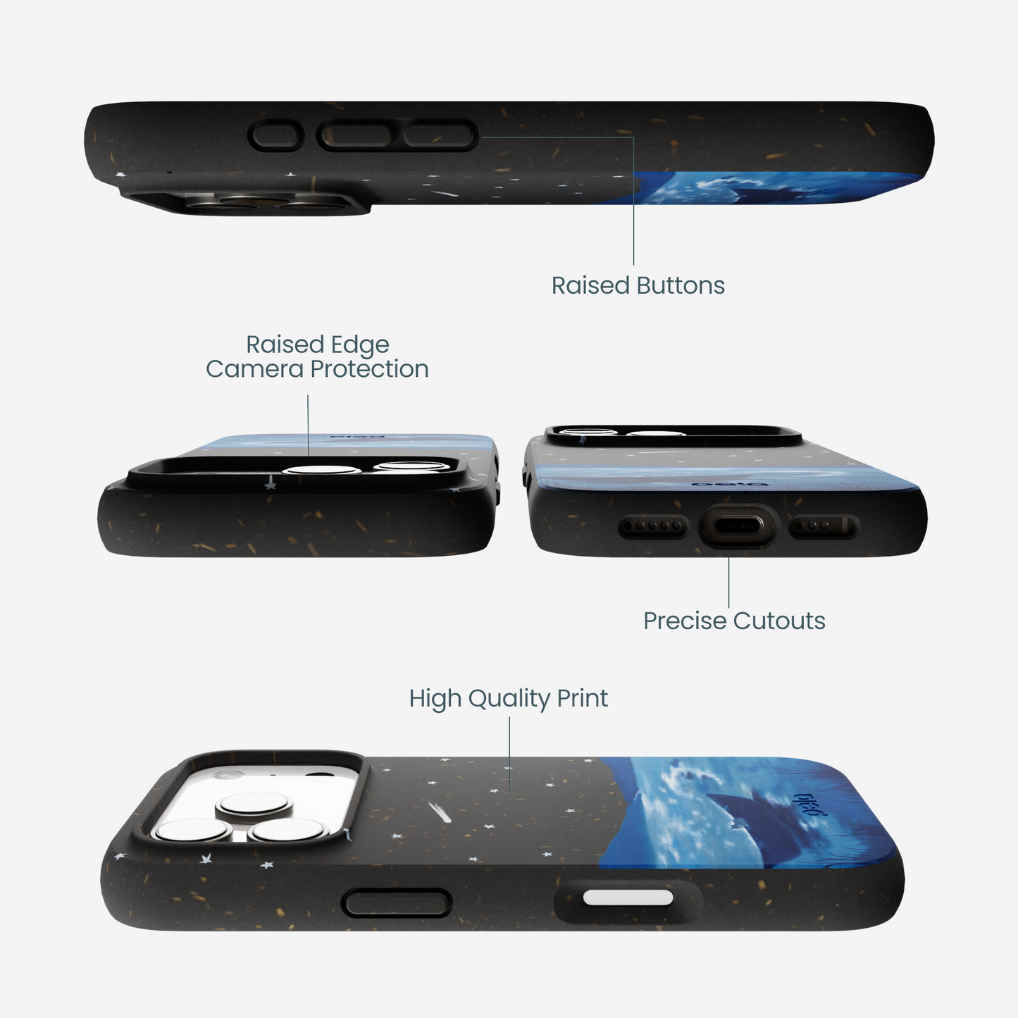 Black Moonlight Lake iPhone 17 Pro Case