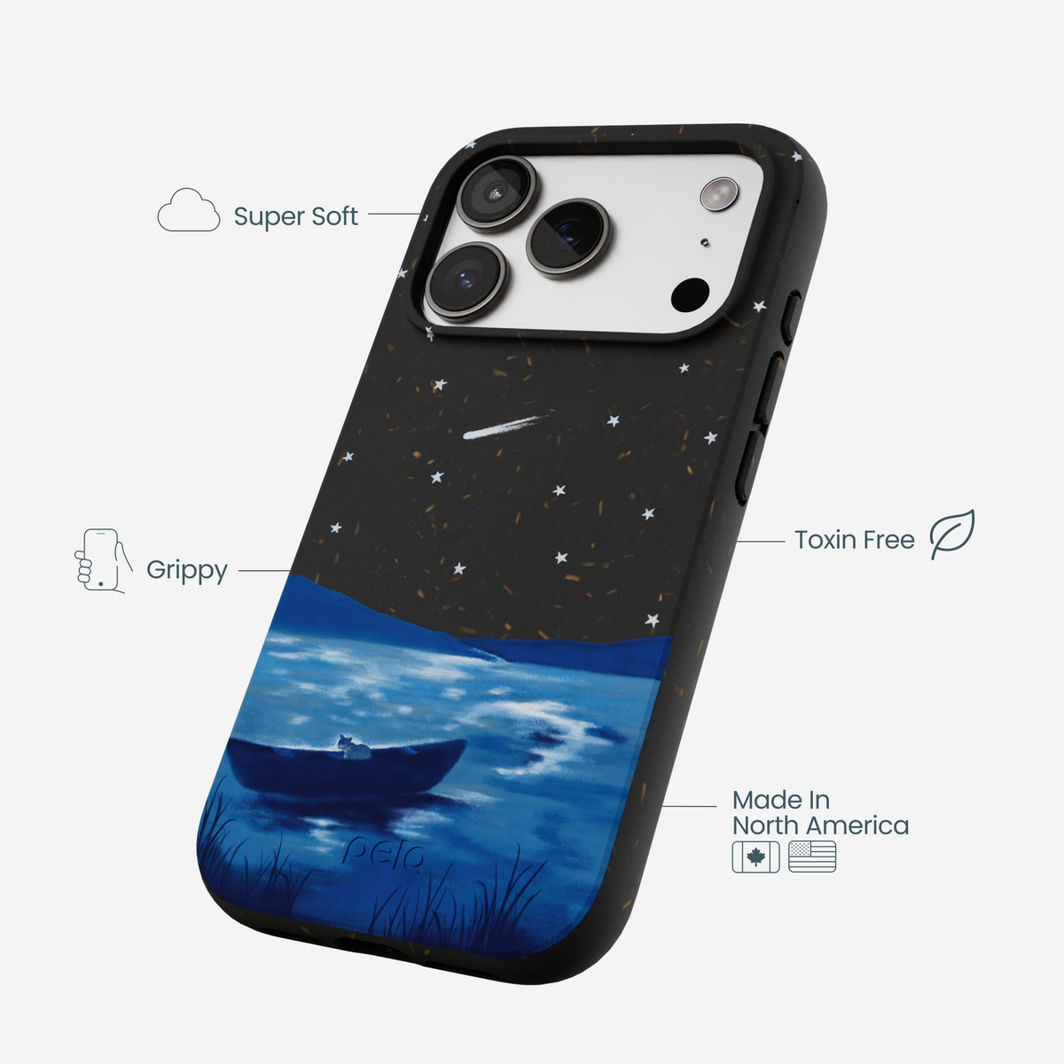 Black Moonlight Lake iPhone 17 Pro Case