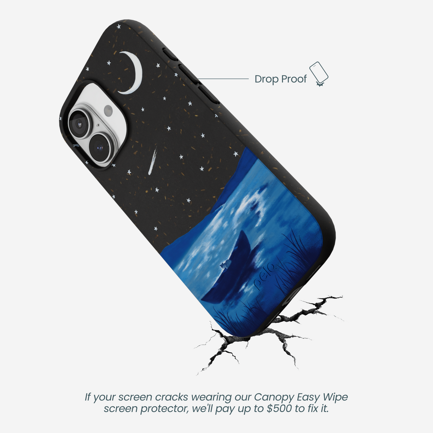 Black Moonlight Lake iPhone 17 Case
