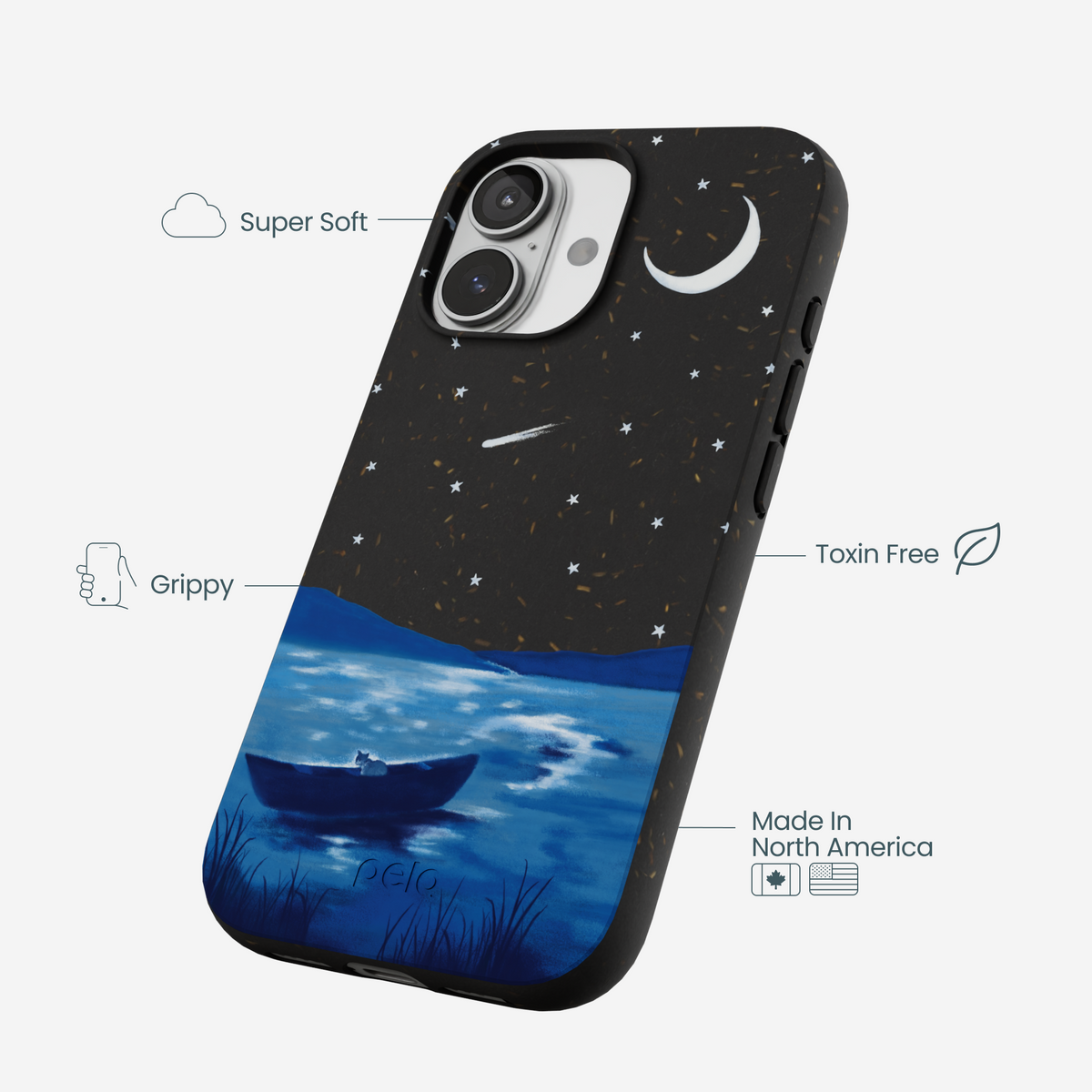 Black Moonlight Lake iPhone 17 Case