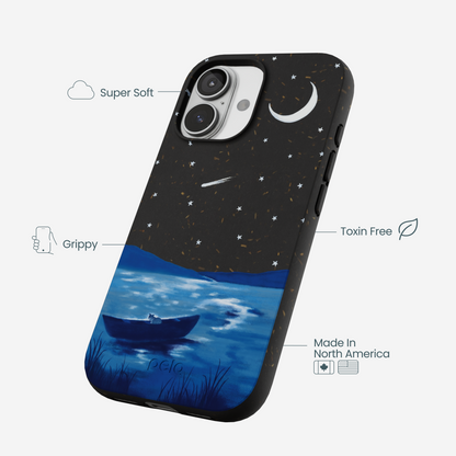 Black Moonlight Lake iPhone 17 Case