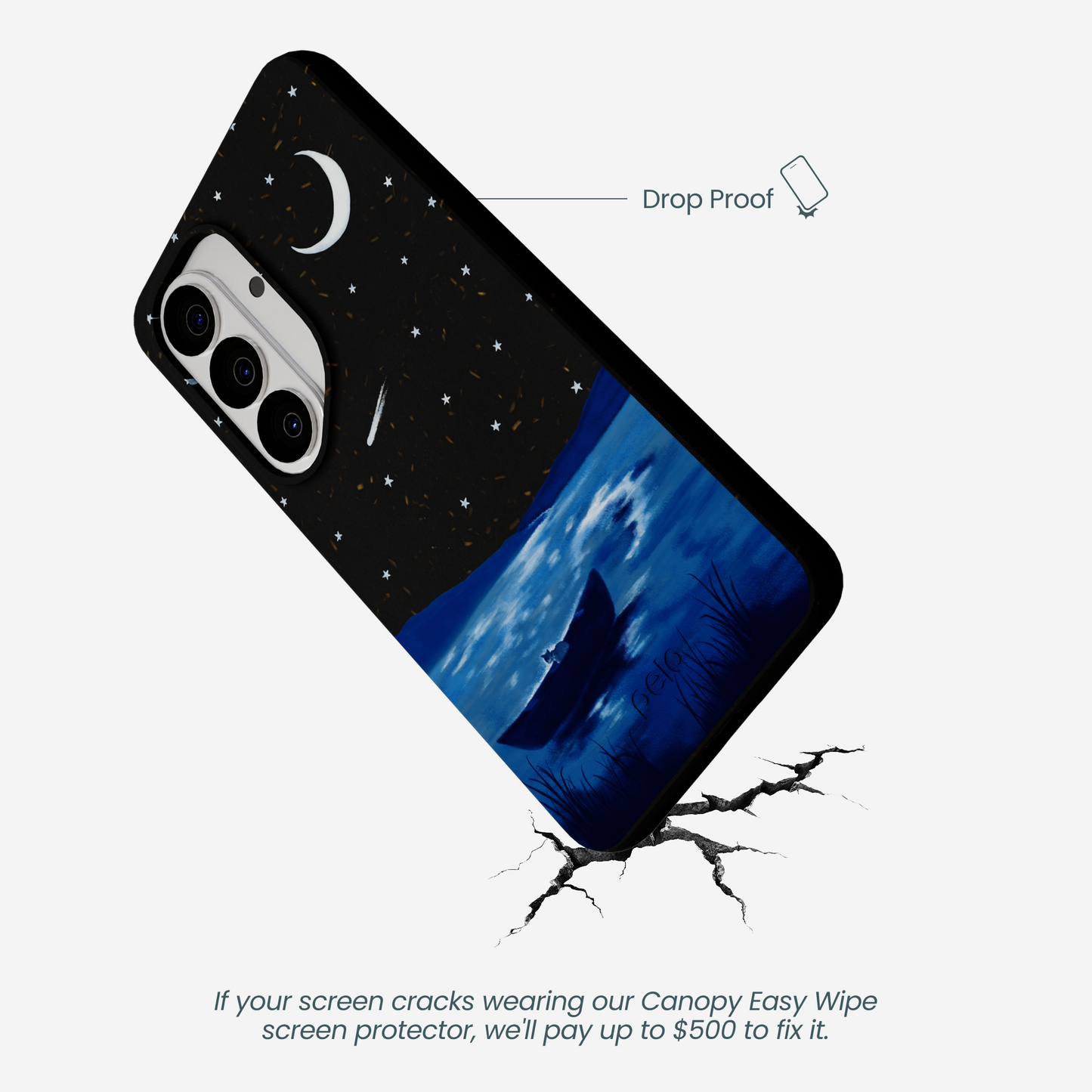 Black Moonlight Lake Samsung Galaxy S26 Case