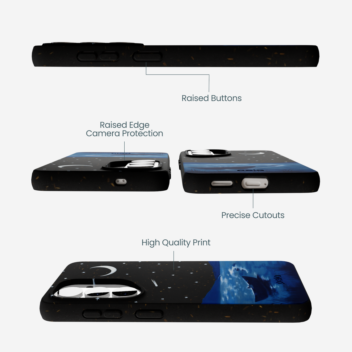 Black Moonlight Lake Samsung Galaxy S26 Case
