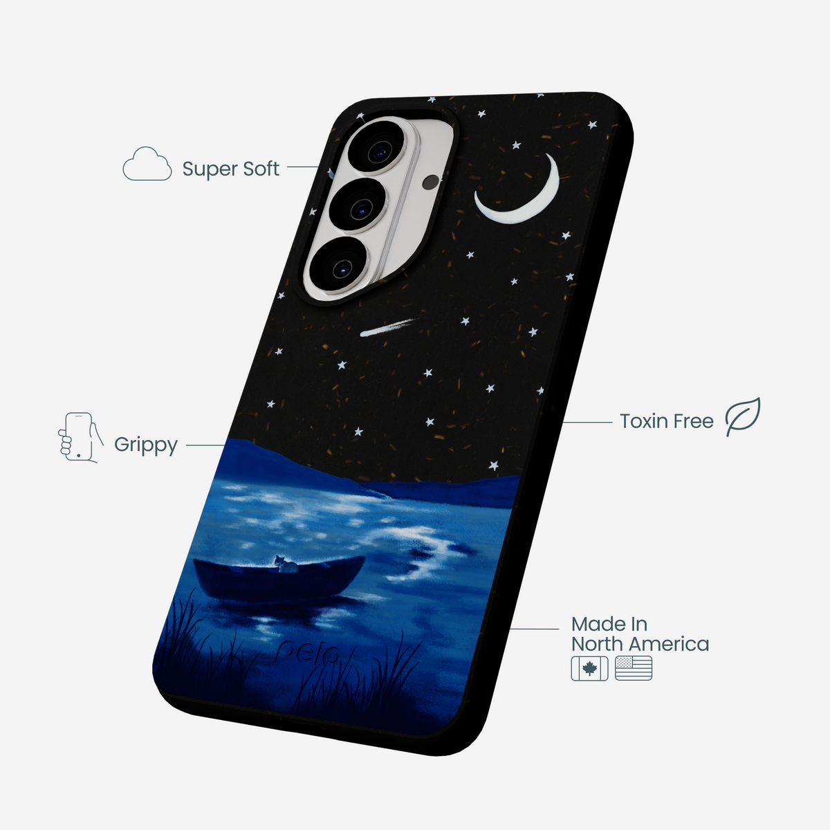 Black Moonlight Lake Samsung Galaxy S26 Case