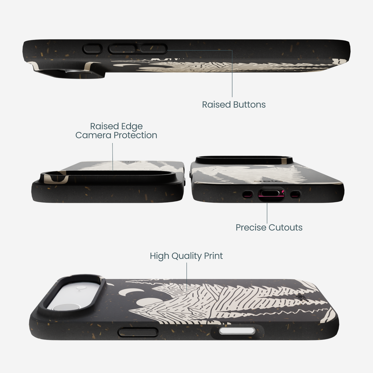 Black Moonlight Peaks iPhone Air Case