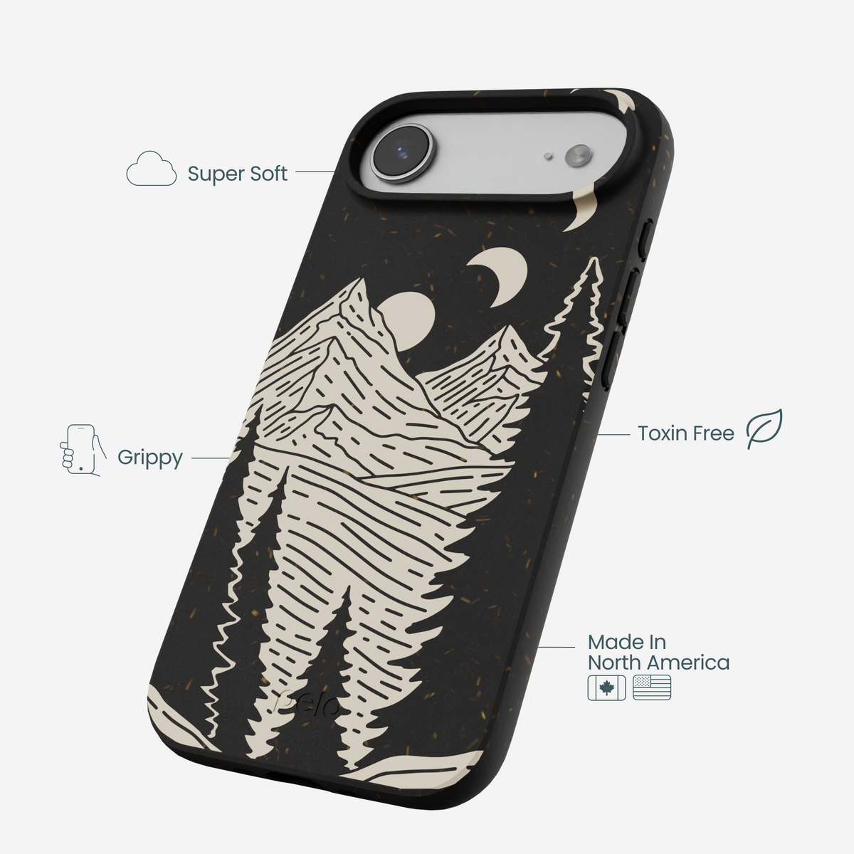 Black Moonlight Peaks iPhone Air Case