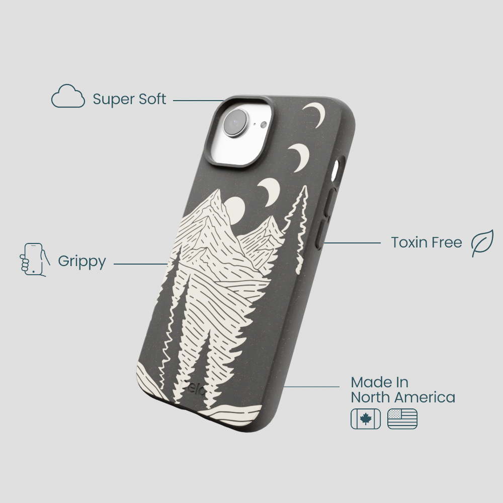 Black Moonlight Peaks iPhone 16e/17e Case