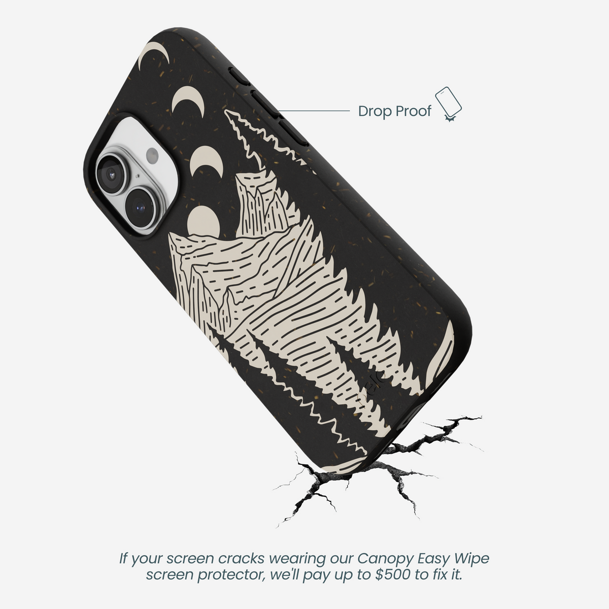 Black Moonlight Peaks iPhone 17 Case