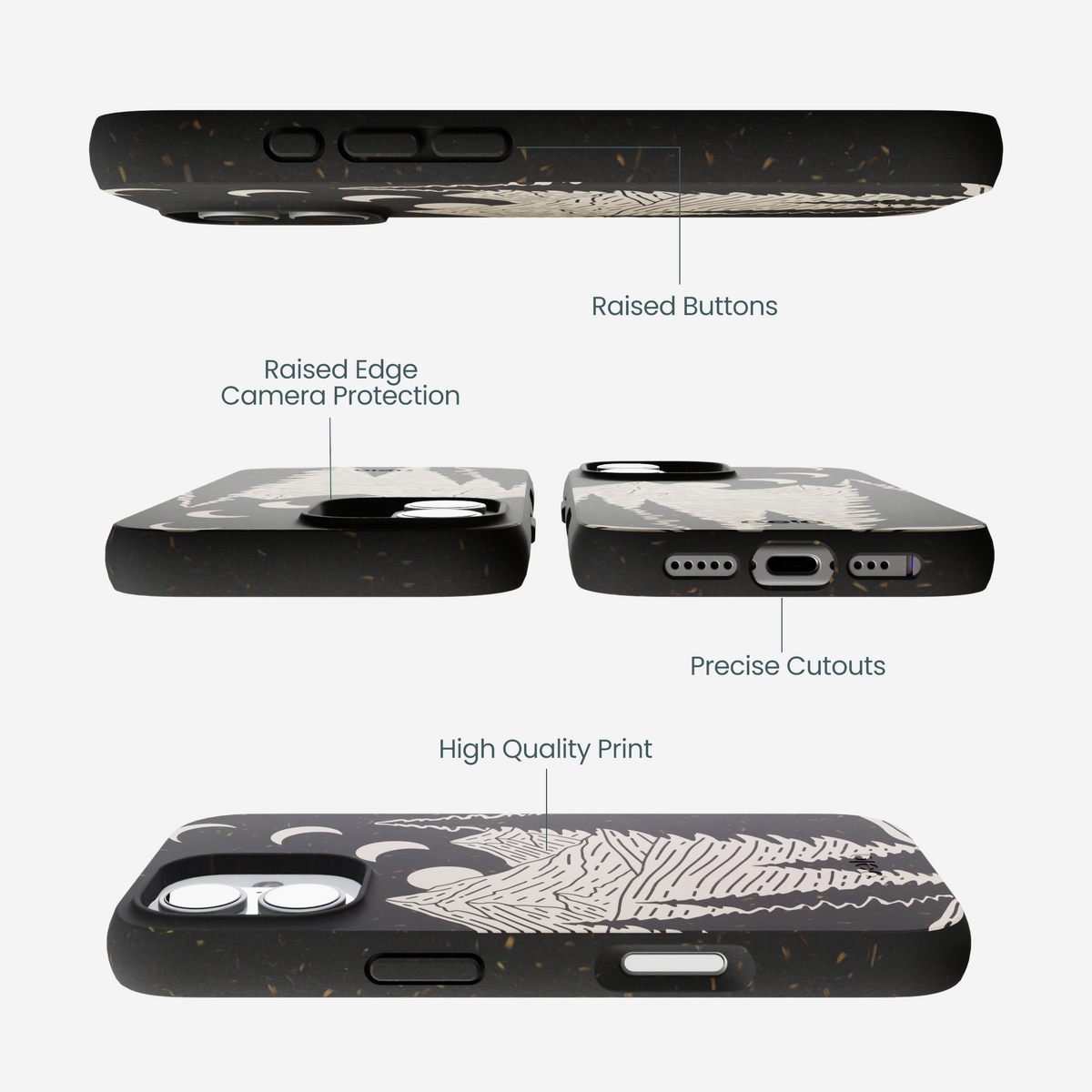 Black Moonlight Peaks iPhone 17 Case