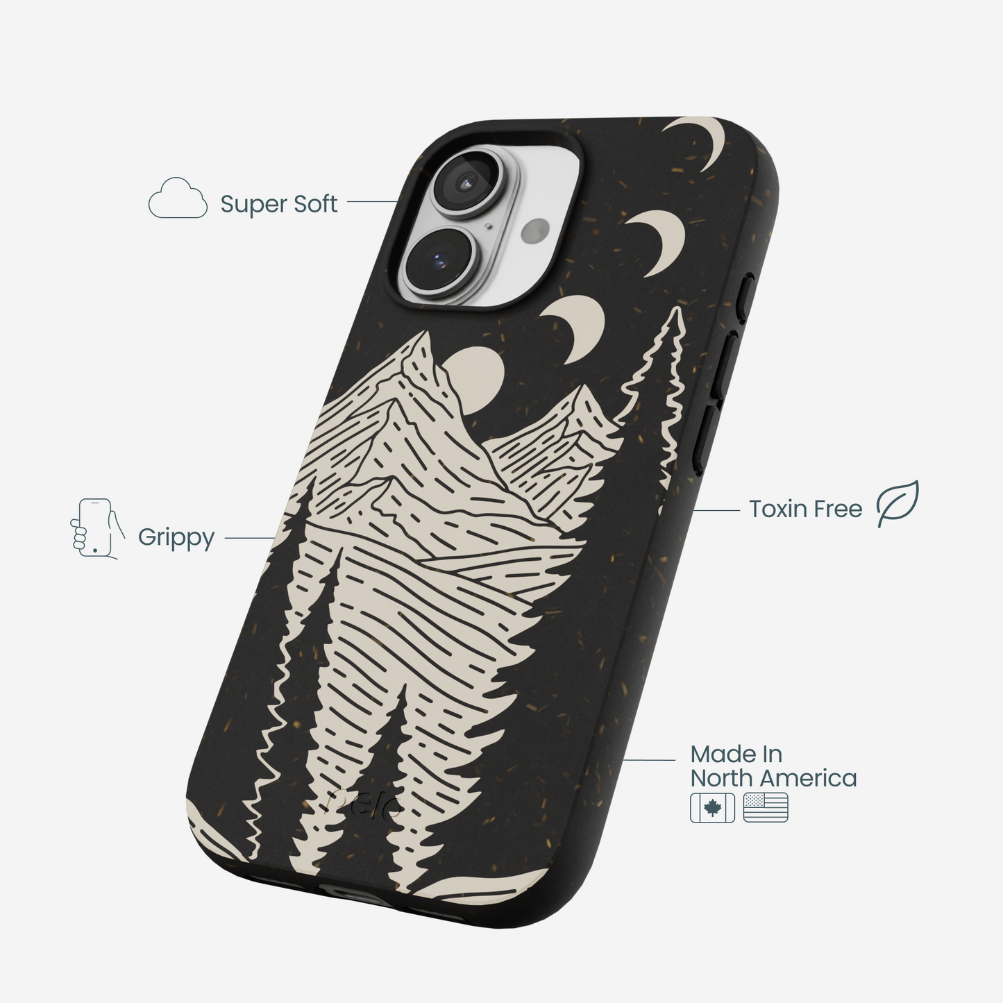 Black Moonlight Peaks iPhone 17 Case