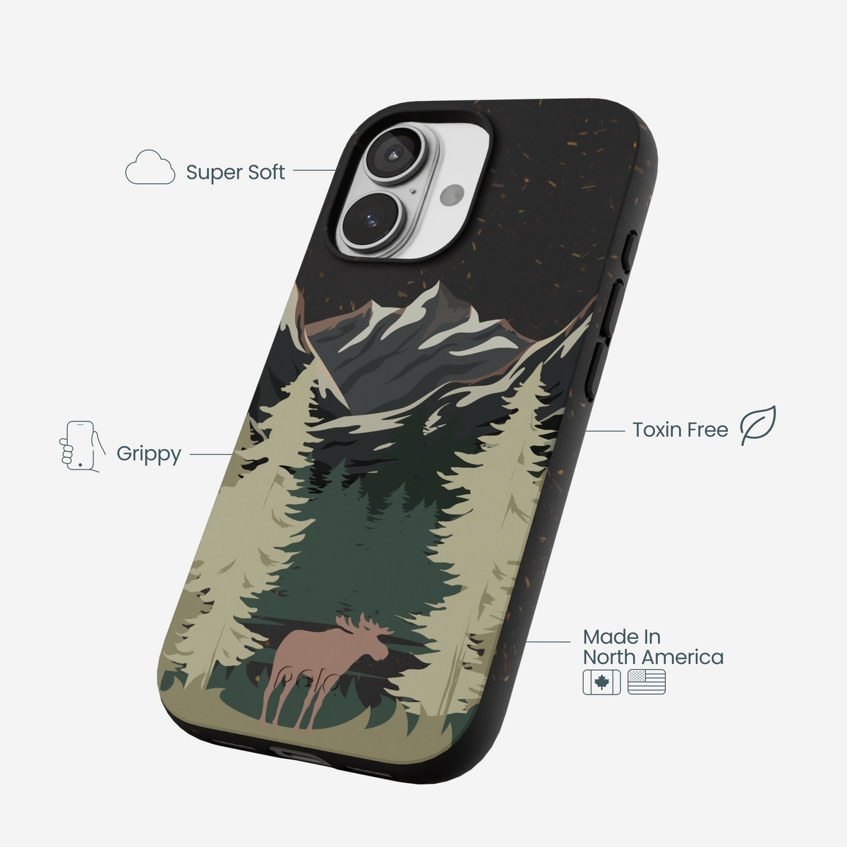 Black Moose Mountain iPhone 17 Case