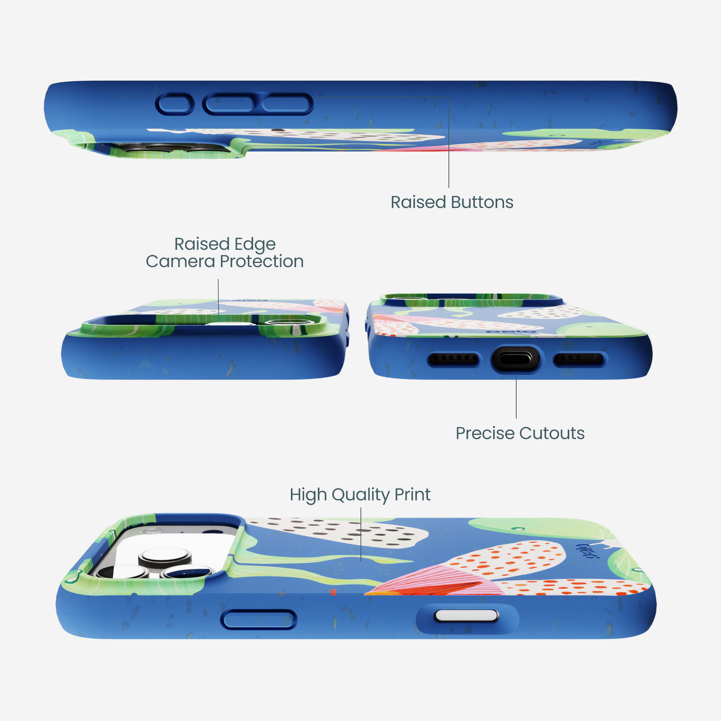 Electric Blue Mothopia iPhone 17 Pro Max Case