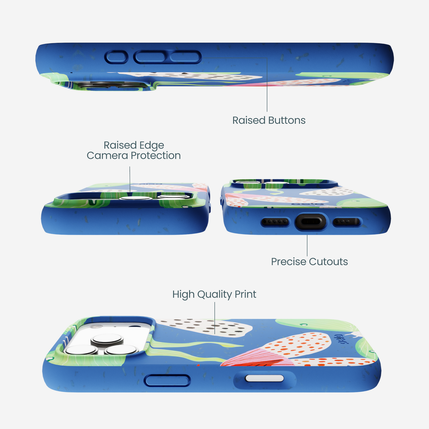Electric Blue Mothopia iPhone 17 Pro Case