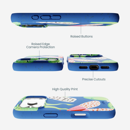 Electric Blue Mothopia iPhone 17 Pro Case