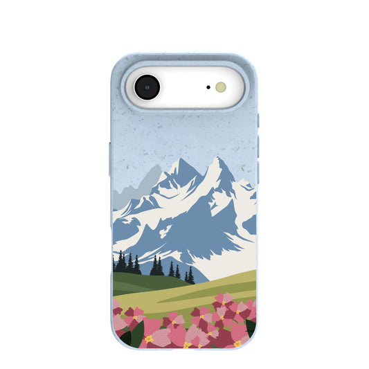 Powder Blue Mountains and Blooms iPhone 17 Air Case