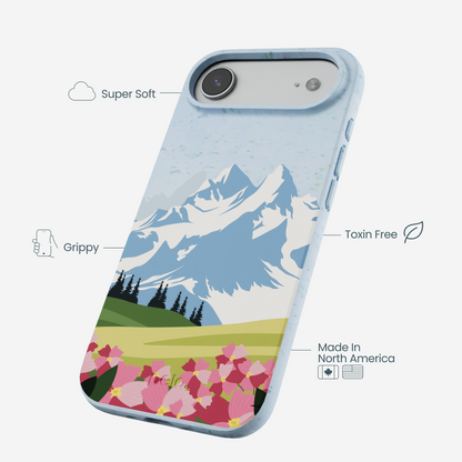 Powder Blue Mountains and Blooms iPhone 17 Air Case