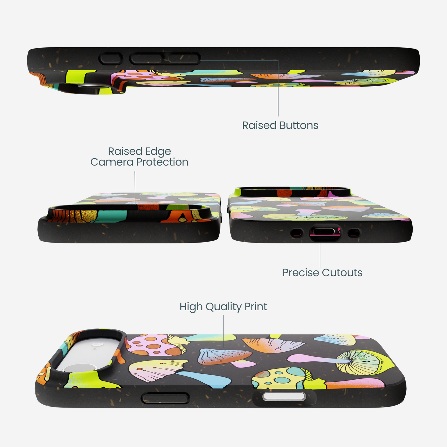Black Mushroom Party iPhone Air Case
