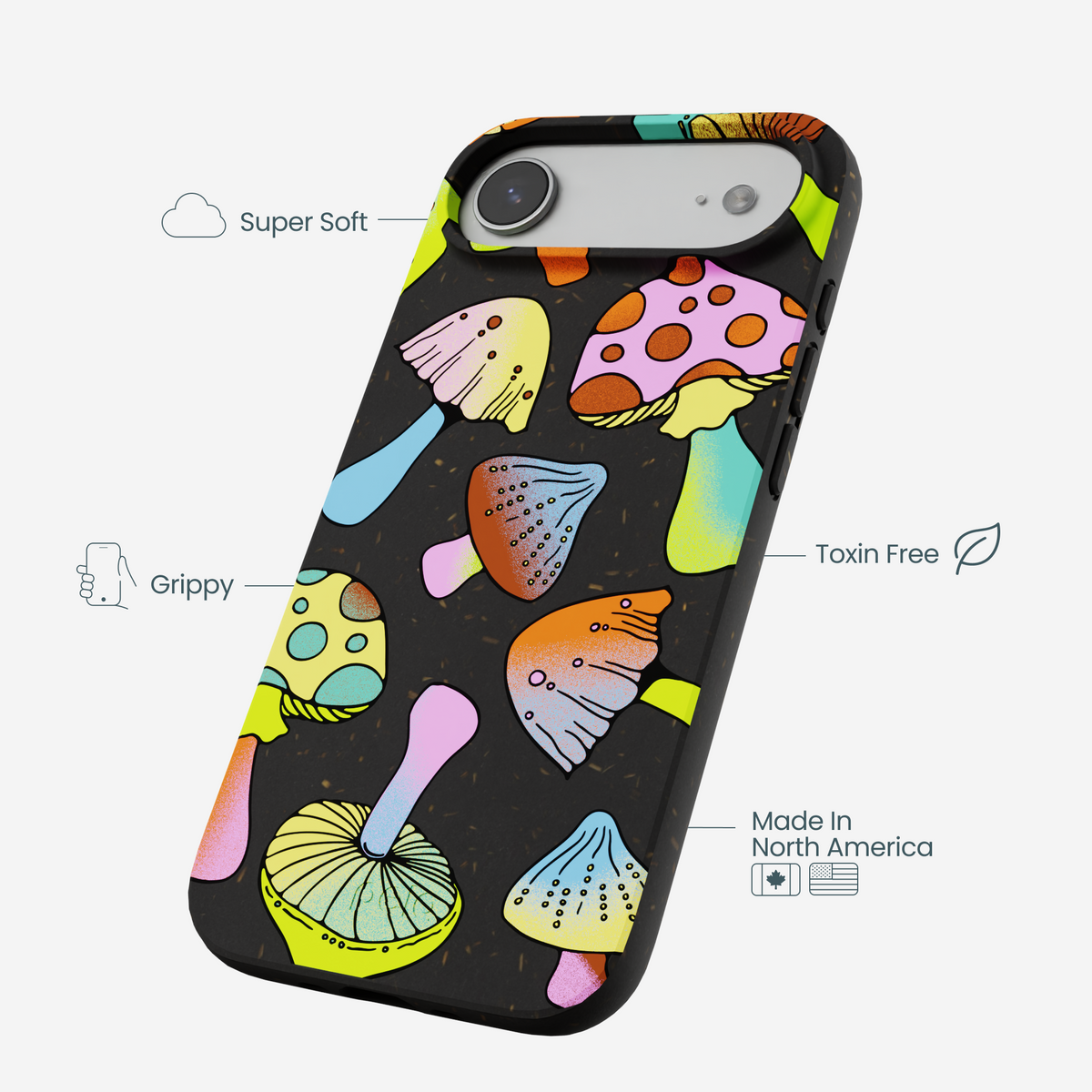 Black Mushroom Party iPhone Air Case