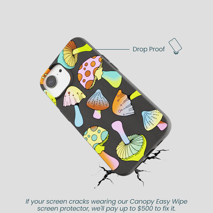 Black Mushroom Party iPhone 16e/17e Case