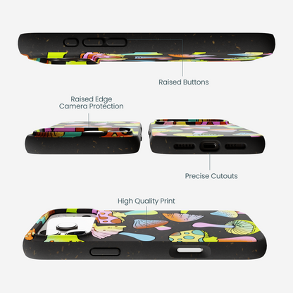 Black Mushroom Party iPhone 17 Pro Max Case