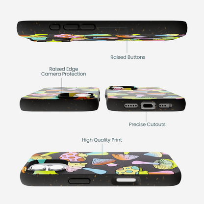 Black Mushroom Party iPhone 17 Case