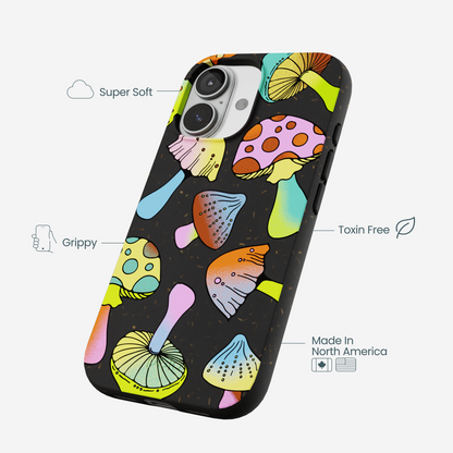 Black Mushroom Party iPhone 17 Case