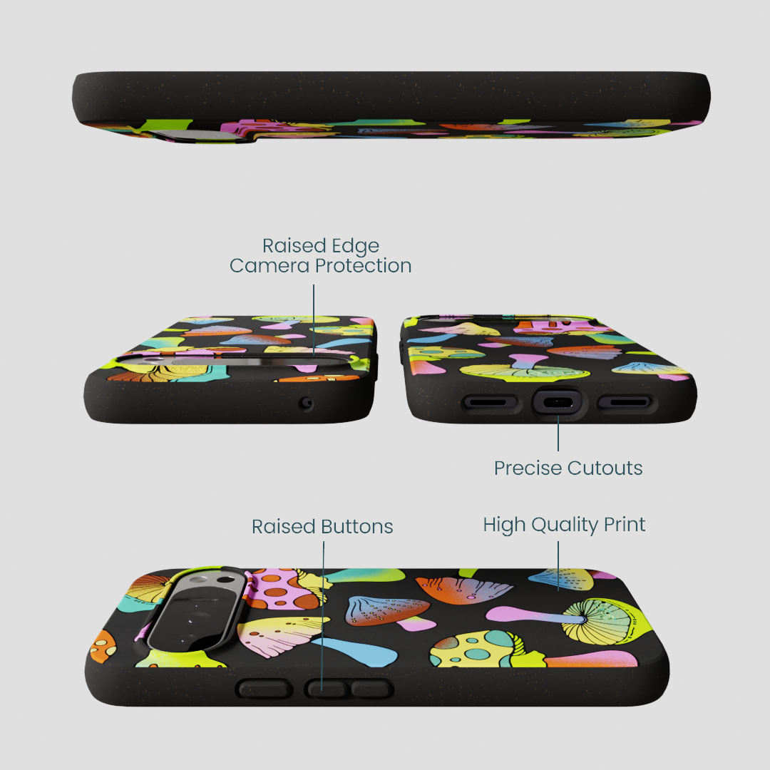 Black Mushroom Party Google Pixel 10 Pro XL Case