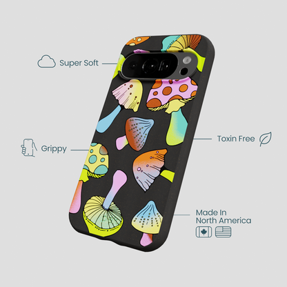 Black Mushroom Party Google Pixel 10/10 Pro Case