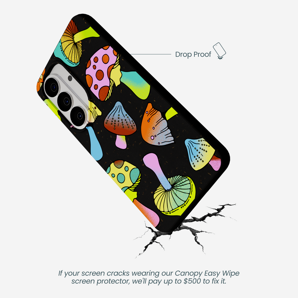 Black Mushroom Party Samsung Galaxy S26 Case