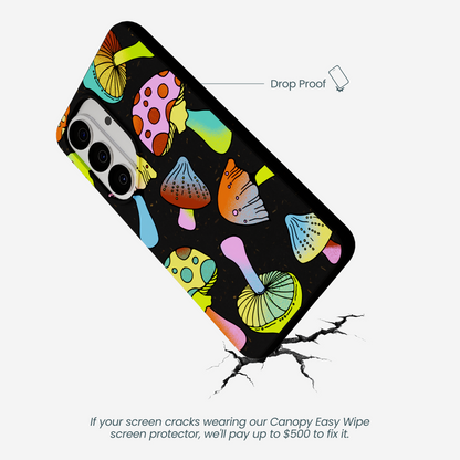 Black Mushroom Party Samsung Galaxy S26 Case