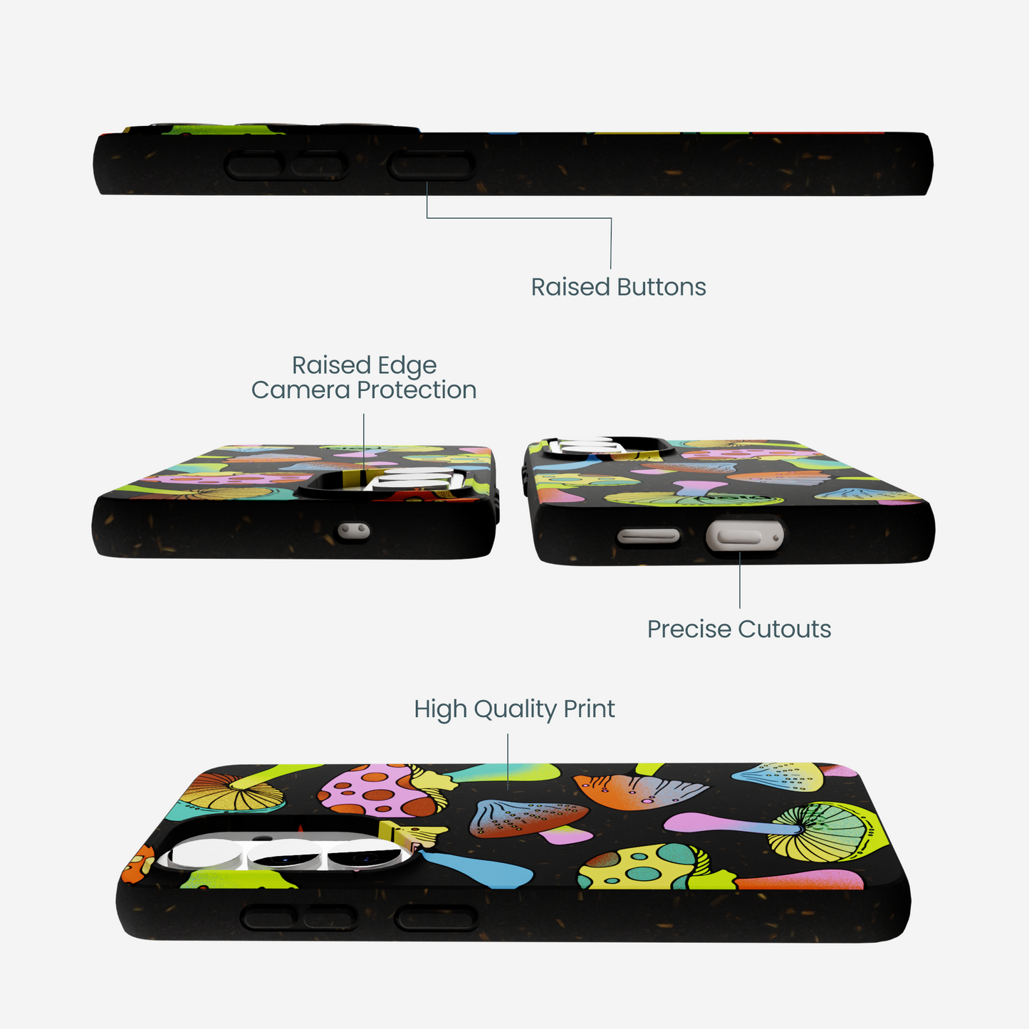 Black Mushroom Party Samsung Galaxy S26 Case