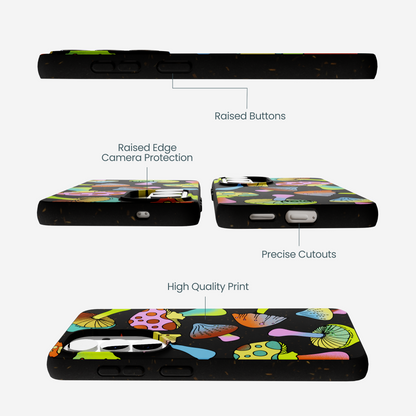 Black Mushroom Party Samsung Galaxy S26 Case