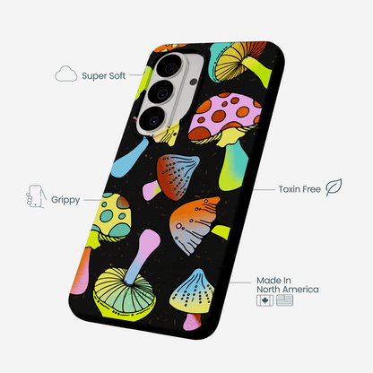 Black Mushroom Party Samsung Galaxy S26 Case