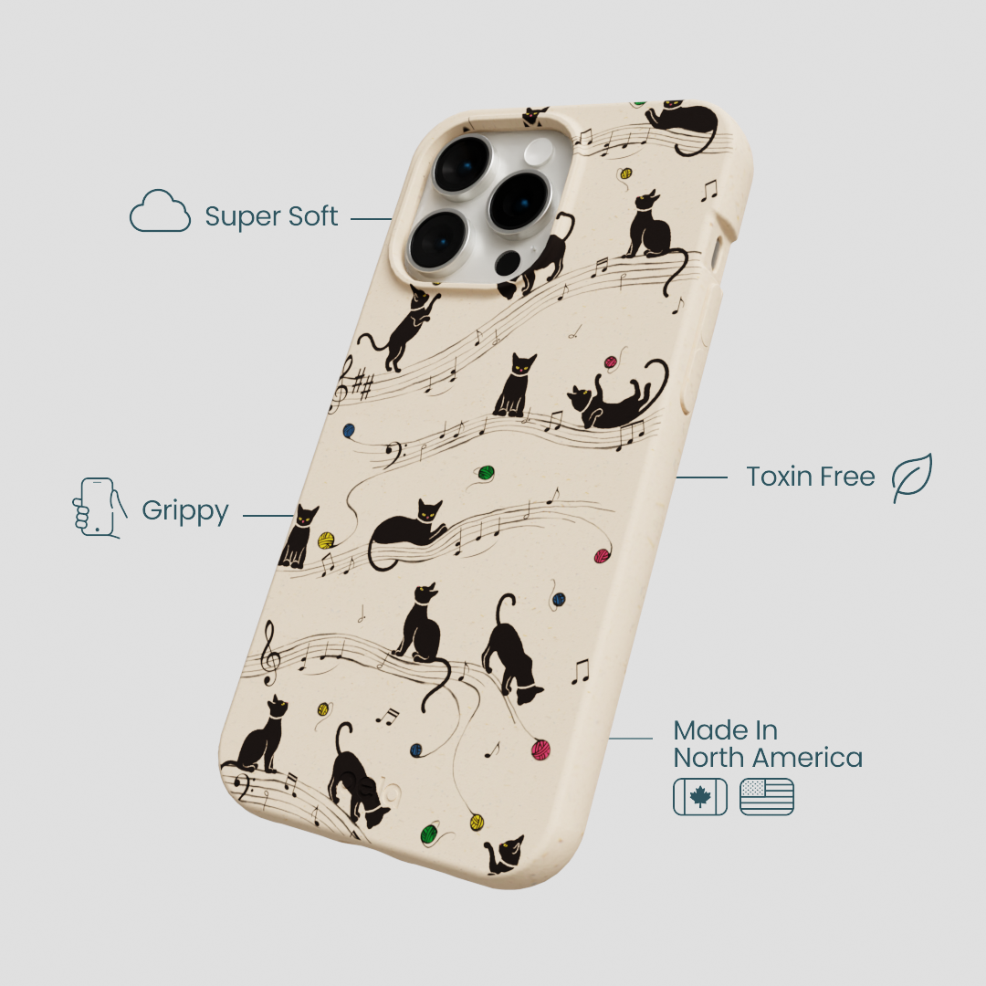 Seashell Music Kitties iPhone 14 Pro Max Case