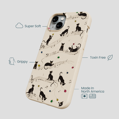 Seashell Music Kitties iPhone 15 Plus Case