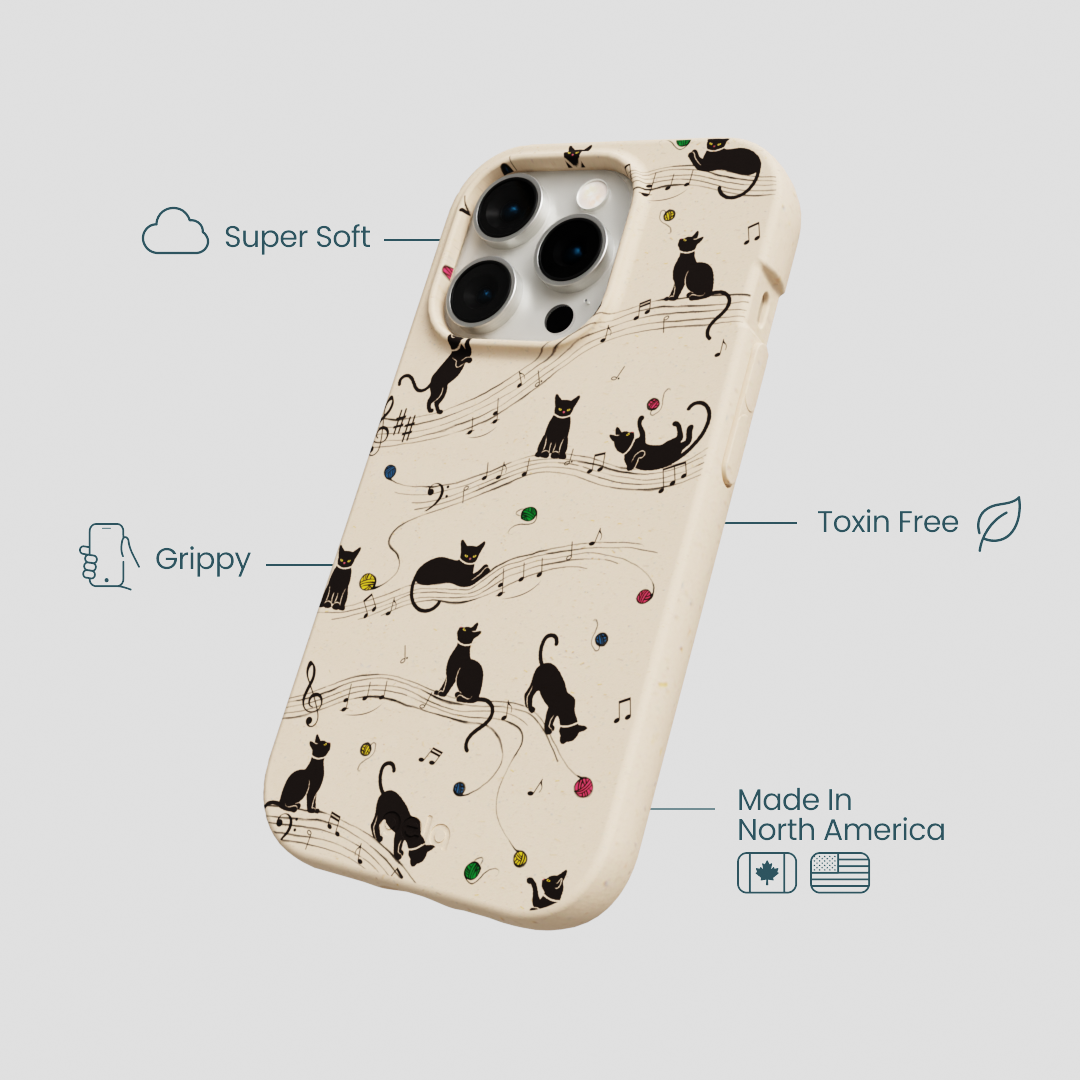Seashell Music Kitties iPhone 15 Pro Case