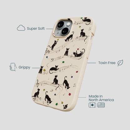Seashell Music Kitties iPhone 15 Case