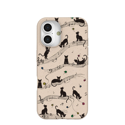 Seashell Music Kitties iPhone 16 Case