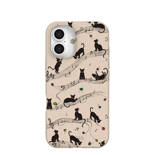 Seashell Music Kitties iPhone 16 Case
