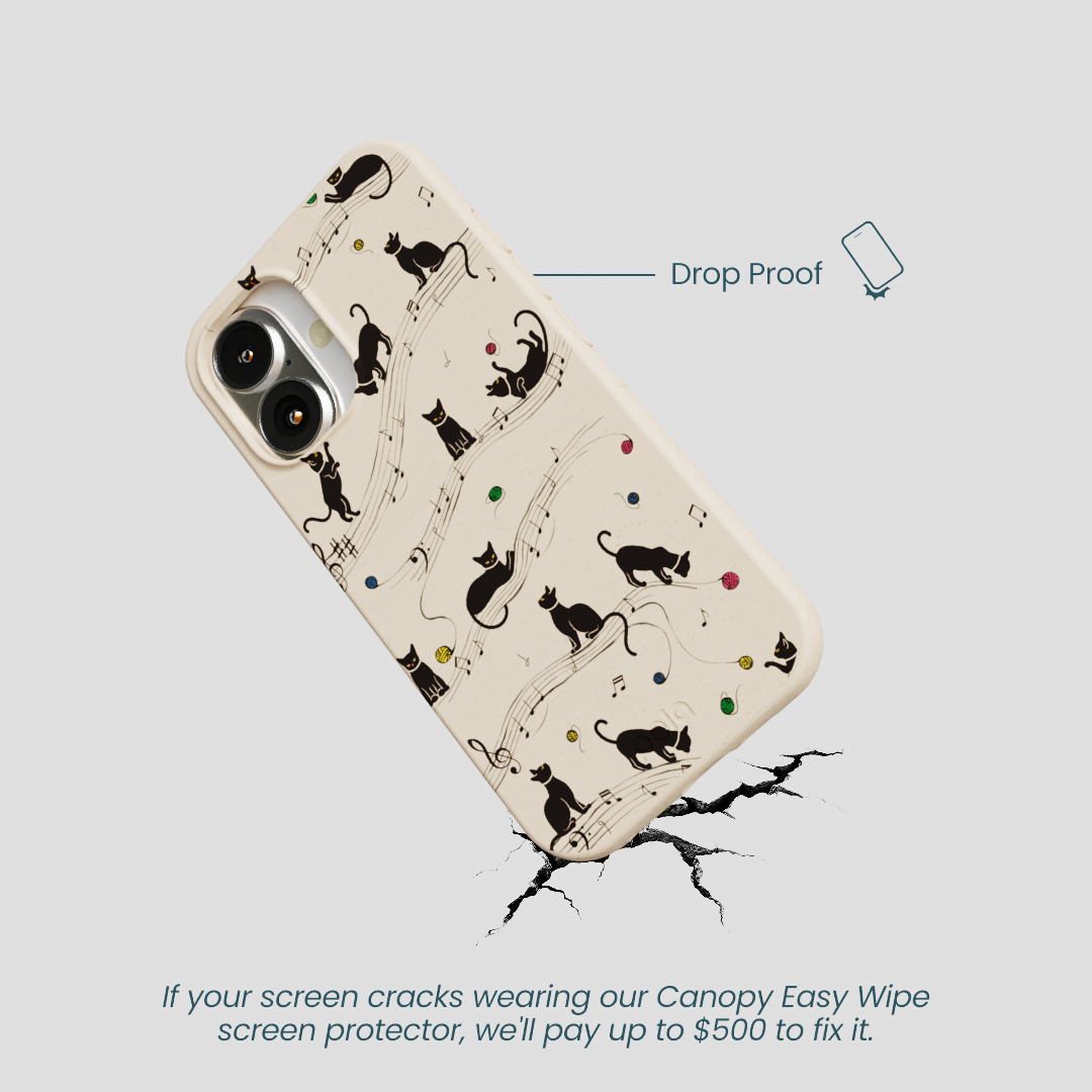 Seashell Music Kitties iPhone 16 Case