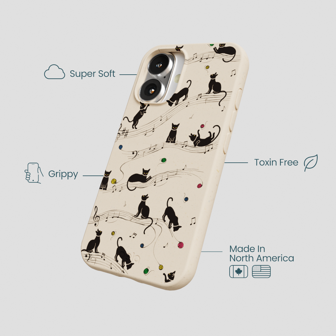 Seashell Music Kitties iPhone 16 Case