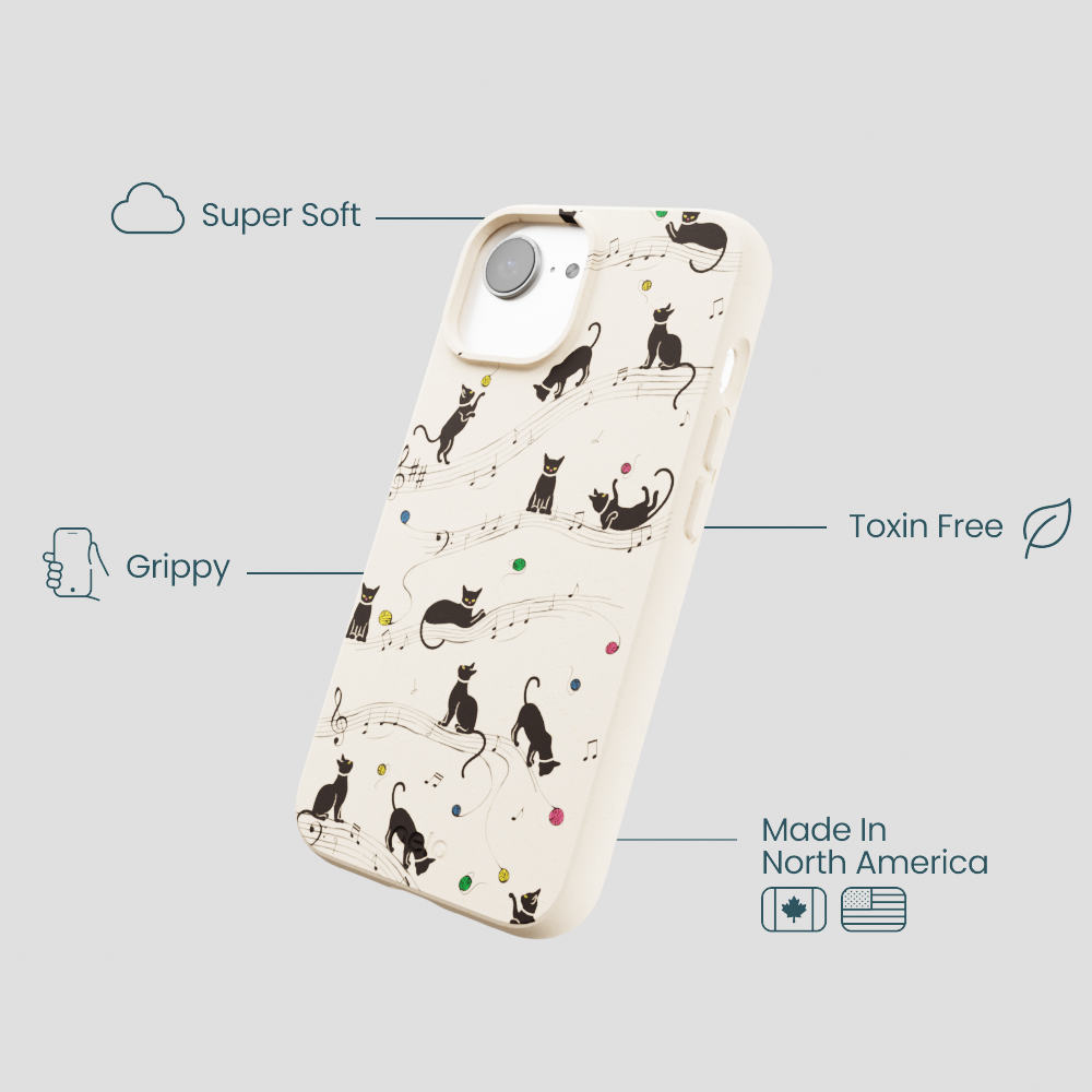 Seashell Music Kitties iPhone 16e/17e Case