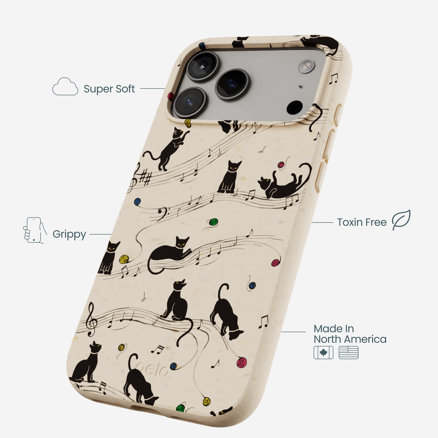 Seashell Music Kitties iPhone 17 Pro Max Case
