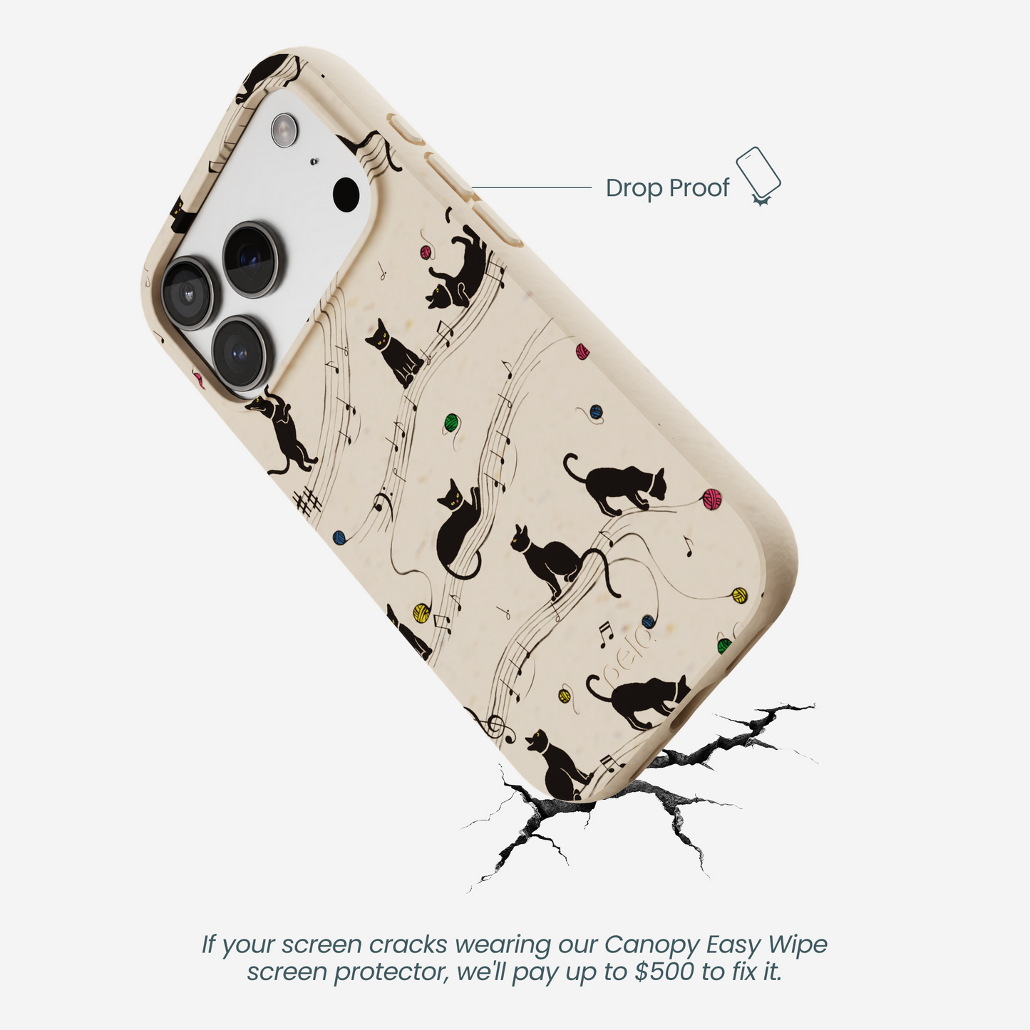 Seashell Music Kitties iPhone 17 Pro Case