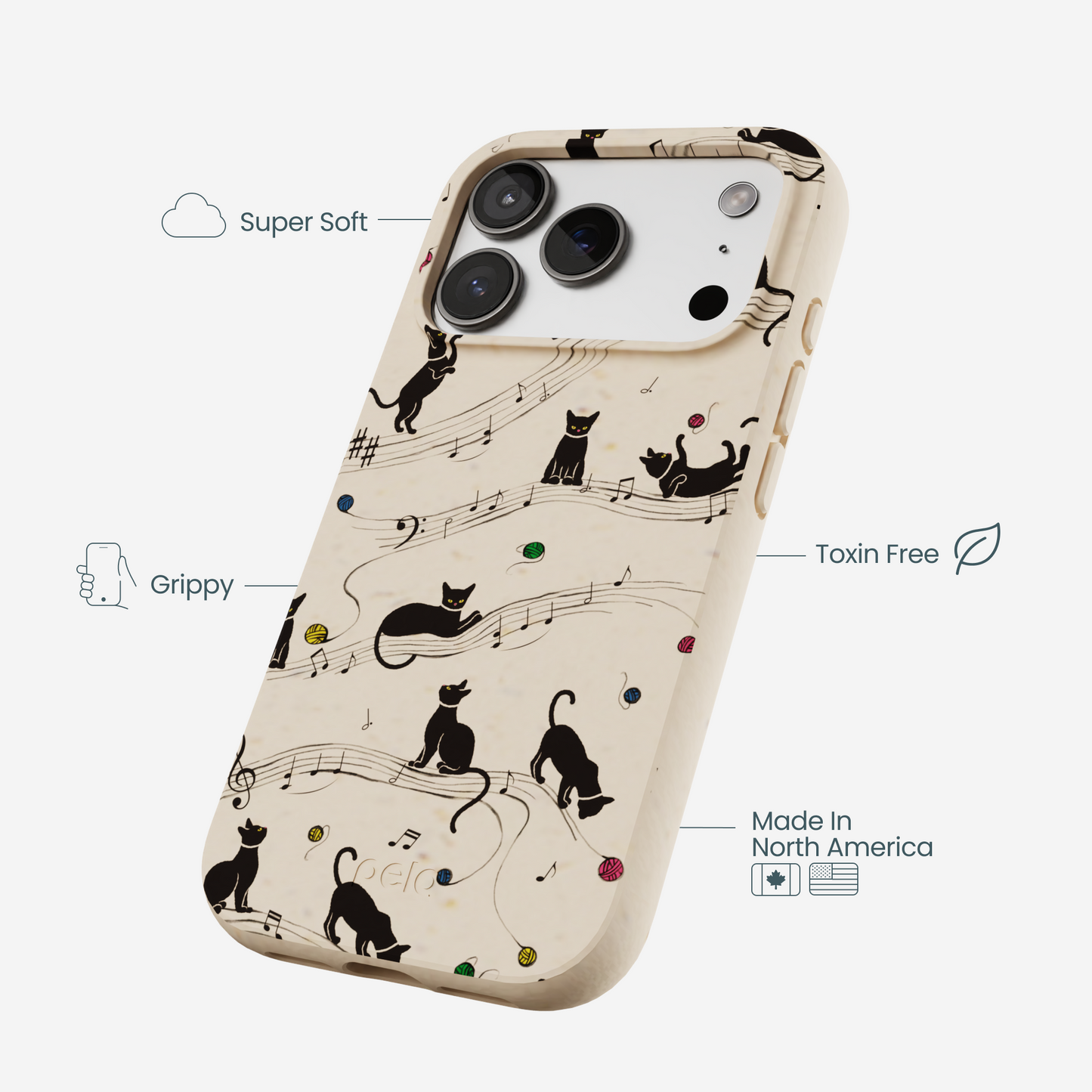 Seashell Music Kitties iPhone 17 Pro Case