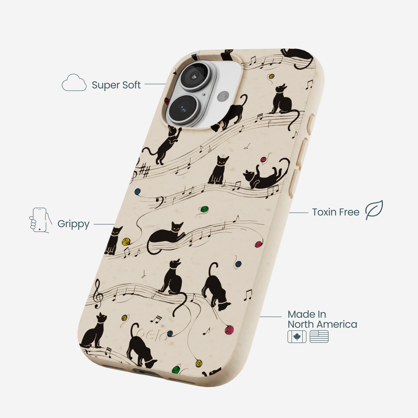 Seashell Music Kitties iPhone 17 Case
